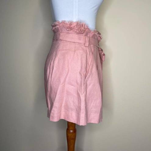 Alexis  Shorts Jolan Pink Hi Waisted Paper Bag Linen Shorts S