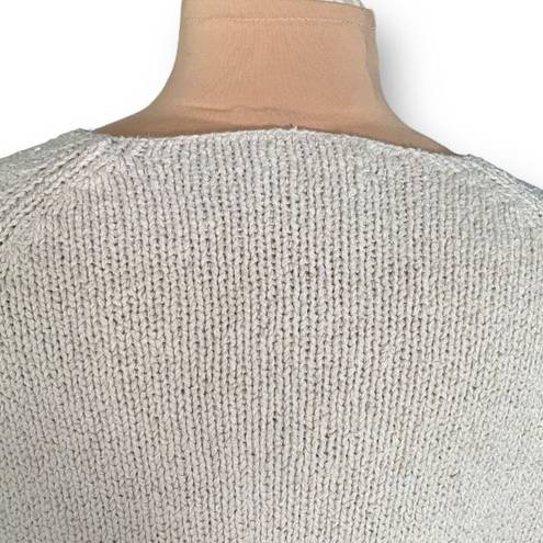 Coldwater Creek Vintage  Sweater Cream Dolman Sleeve Crewneck Knit Pullover