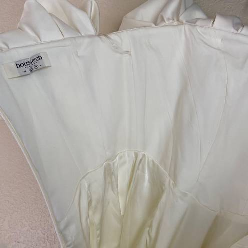 House Of CB  'Selena' Ivory Satin Ruffle Strapless Dress size medium NWOT