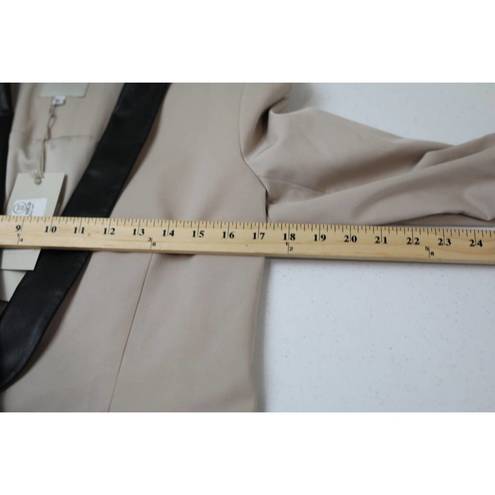 Michelle Mason Mason by  Womens Blazer Jacket 6 Beige Black Single Vent