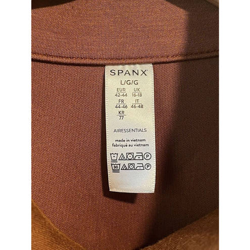 Spanx  Air Essentials Half Zip Sweatshirt Large Butterscotch Color Long Sleeve