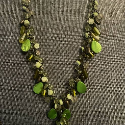 Coldwater Creek  shells and bead cluster Y necklace