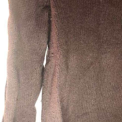 Carole Little  Sweater Brown V Neck Wool Blend Sweater Sz L GUC