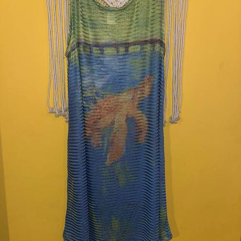 Leoma Lovegrove‎ Turtle Graphic Beach Cover Up Size Small