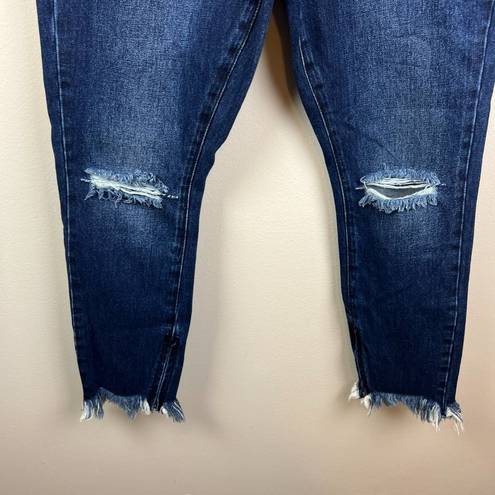 One Teaspoon  Freebirds Jeans Size 26 High Rise Dark Wash Distressed Frayed Hem