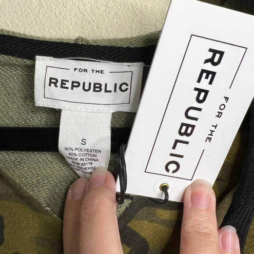 FOR THE REPUBLIC For The‎ Republic Womens Camo Hoodie Size Small Print Cotton-Blend