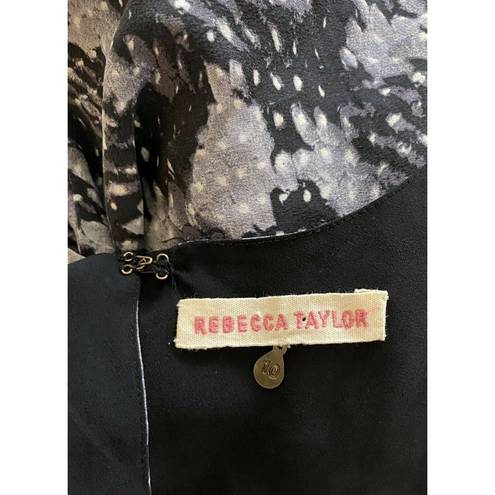 Rebecca Taylor $325  Size 10 Silk Mini Gray Dress Summer Storm Snake Snakeskin