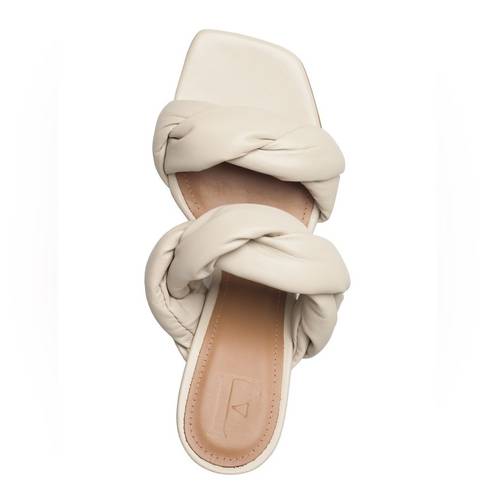 Twisted Flattered x Revolve River  Leather Heeled Sandals in Cream