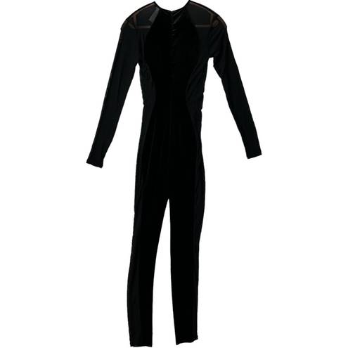 Naked Wardrobe NWOT Size M The NW Velvet Mesh Collection Jumpsuit Black SOLD OUT