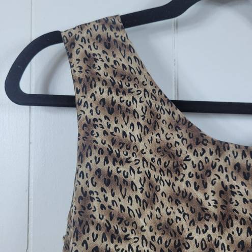 Allison Taylor  Womens Size S Vintage 100% Silk Reversible Tank Top Brown Leopard