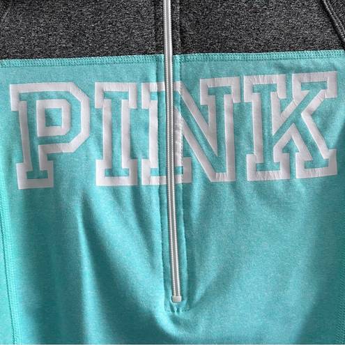 PINK - Victoria's Secret  Teal & Gray Quarter Zip