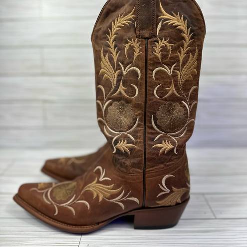 Shyanne  Women’s Western Floral Embroidered Leather Cowgirl Boots Size 7