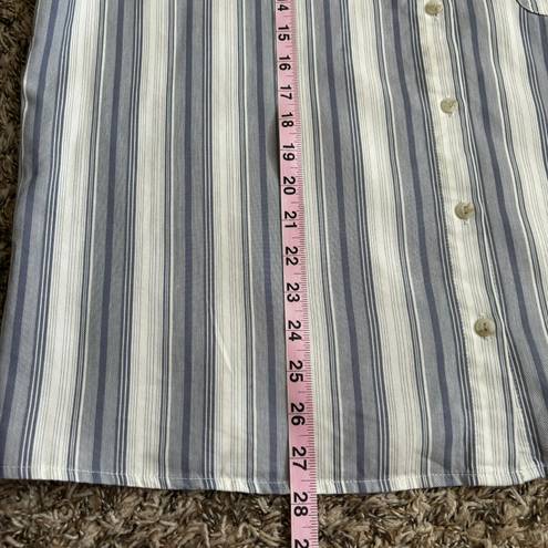 Polo Universal Thread Striped  button down shirt blue/white XL