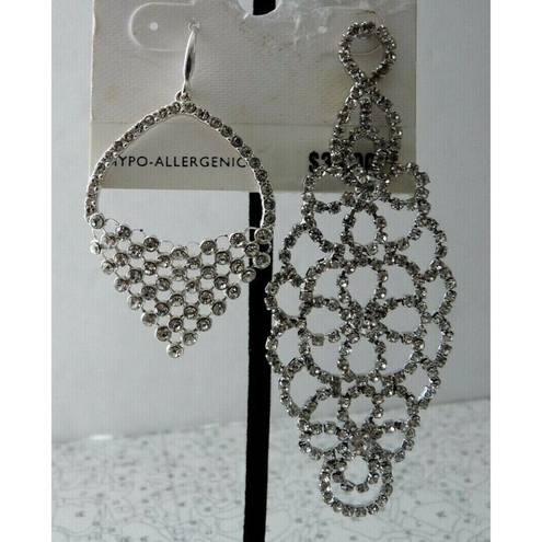 Charter Club MIX IT UP!  Silver Tone Elegant Crystal Dangle Drop Earrings