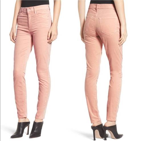 Petal MOTHER High Waisted Looker Velvet Jeans In  Pink