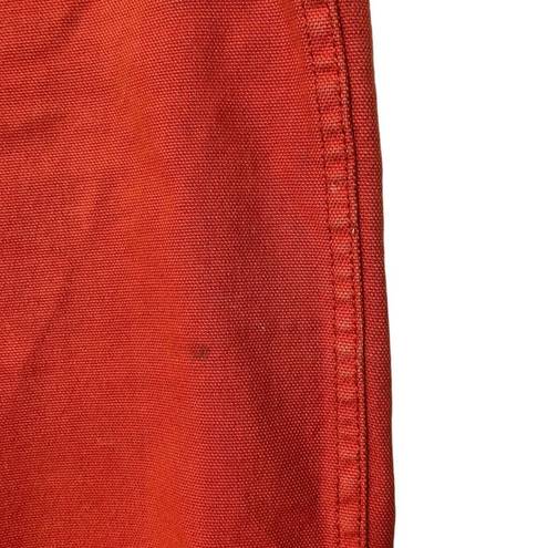 Madewell  Slim Emmett Wide Leg Crop Pants Orange High Rise Stretch Womens Size 26