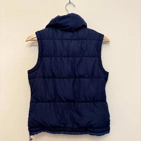 American Eagle  Puffer Vest Womens Size S Navy Blue Full Zip Basic Minimalist