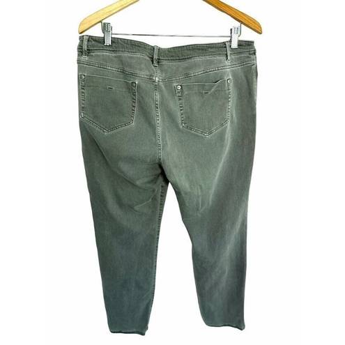 J.Jill  Denim Authentic Fit Slim Ankle Jeans Stretch Cotton Blend Green Size 14