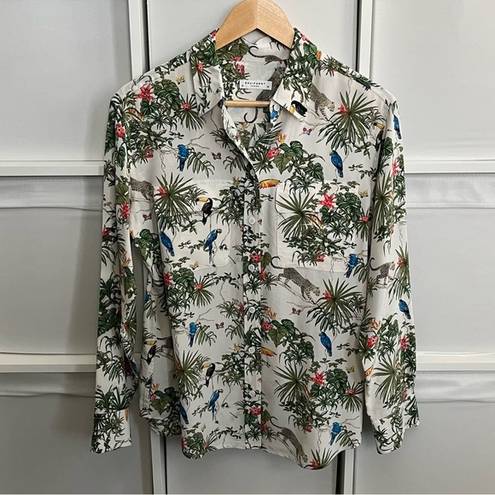 Equipment  Silk Safari Print Button Down Top