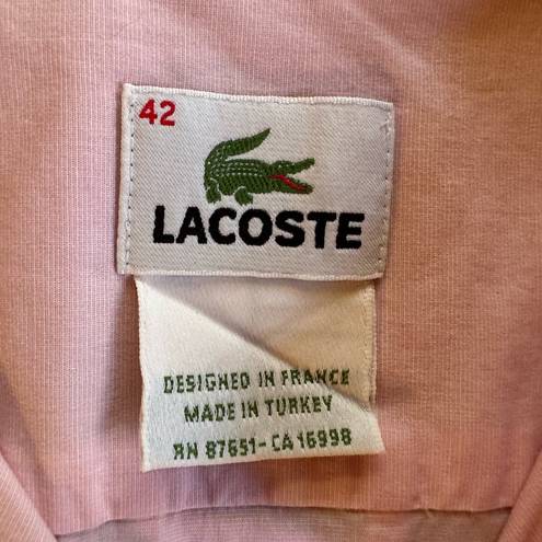 Lacoste  Womens Size Large 42 Light Pink Button Down Top