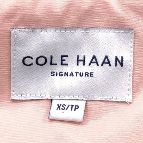 Cole Haan  Womens Size XS Blush Pink Parka Jacket Removable Hood Adjustable Waist