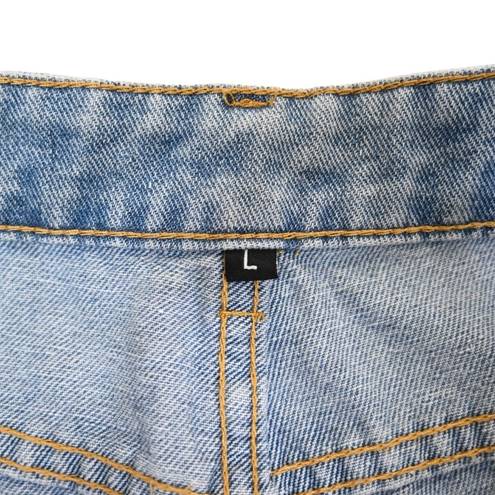 Umgee  Womens L High Rise Distressed Flare Jeans NEW