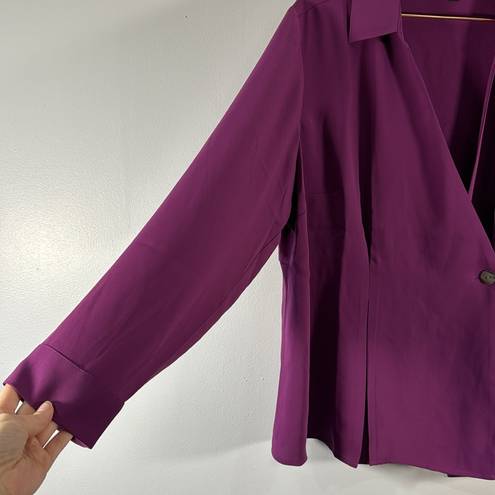 J.Jill  Wearever Easy-Care Pleated One-Button Top Purple Plum Size 2x