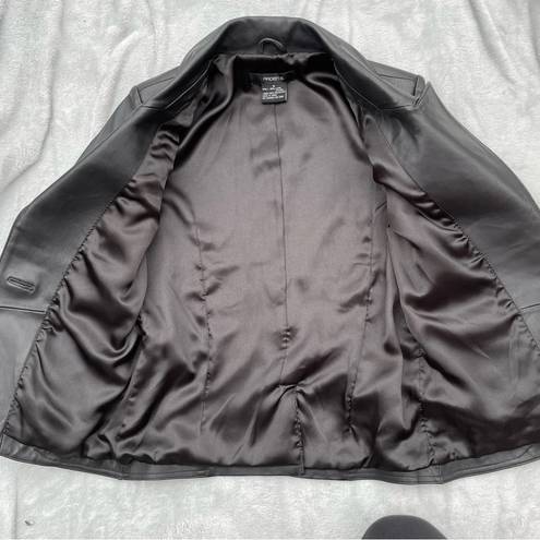 Arden B Vintage  Lamb Leather Cropped 3/4 Sleeve Leather Blazer Jacket Small