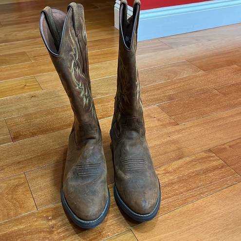 Justin Boots JUSTIN Men's New Stampede Huck Brown Boots 2551 size 9.5D