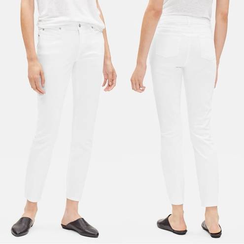 Eileen Fisher  System Organic Cotton Slim Fit Ankle Jean White Size 4