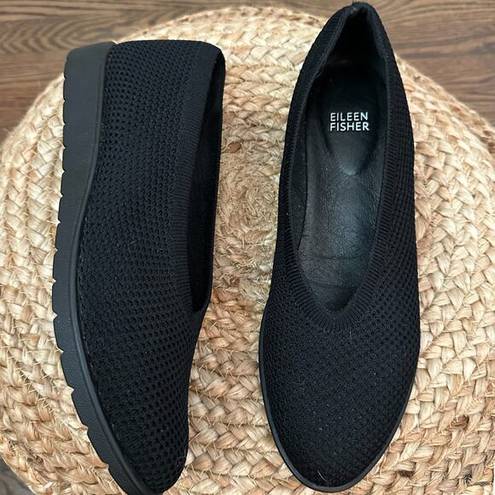 Eileen Fisher  Heaven Stretch Wedge Slip-Ons, Black Size 8.5