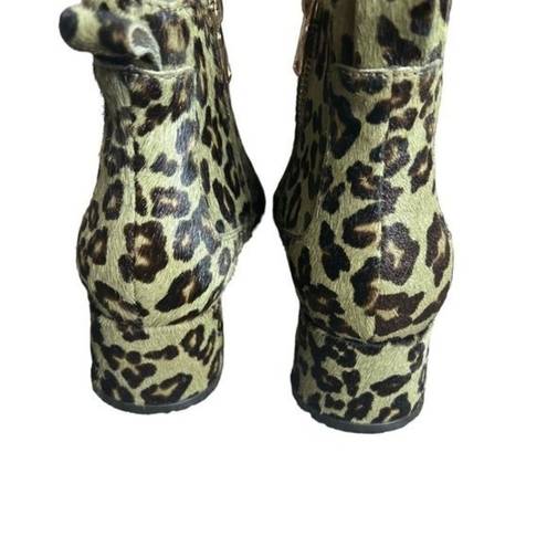 Jack Rogers  booties cow fur cheetah print 6 1/2 Medium heeled