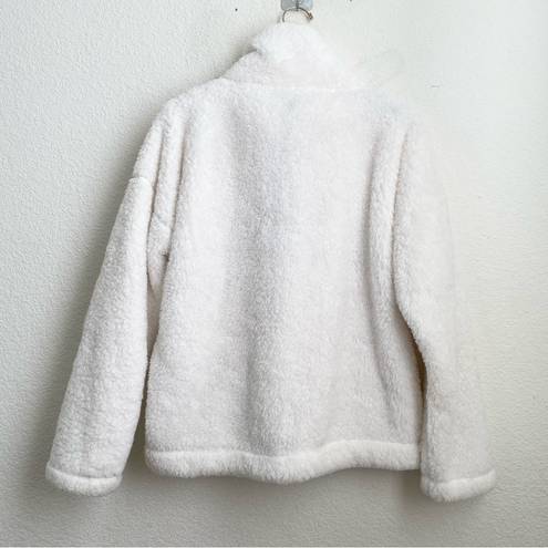 Tommy Hilfiger Ivory White Teddy Soft Plush 1/4 Zip Sweater Size L