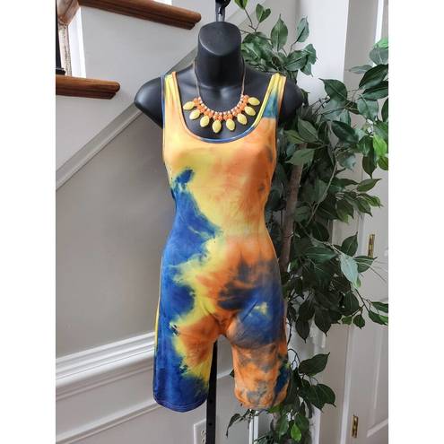 Daisy  Women's Multicolor Polyester Scoop Neck Sleeveless Casual Romper Size L