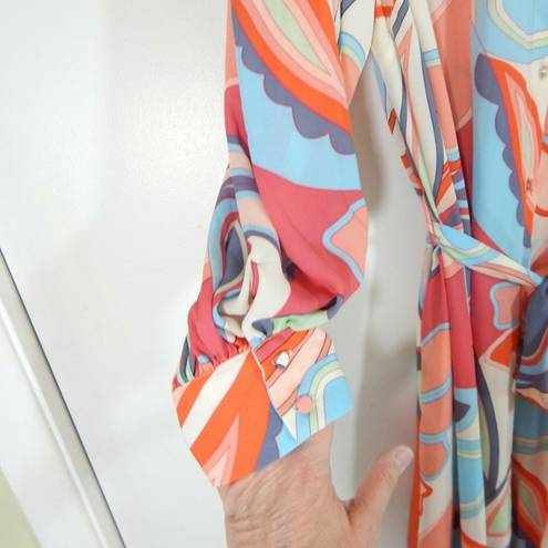 Alexis  TARGET shirt dress retro multicolor long sleeve maxi boho woman plus 2X