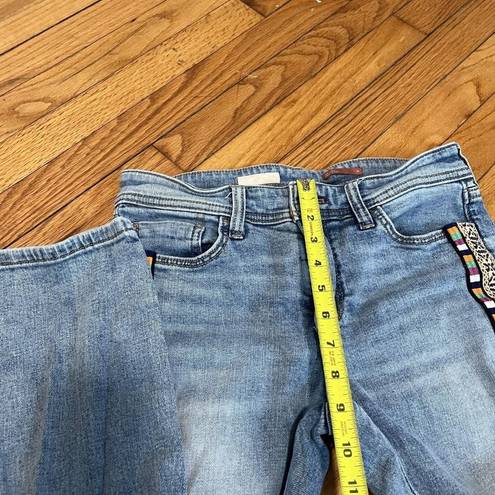 Pilcro  Anthropologie Slim Boyfriend Cropped Jeans Aztec Tuxedo Stripe Size 26