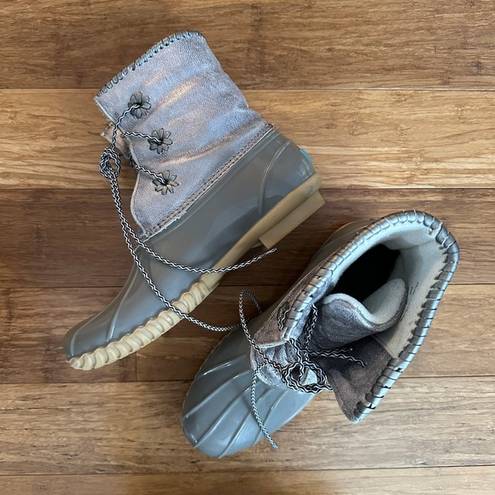 Jack Rogers 8  Silver Duck Boots