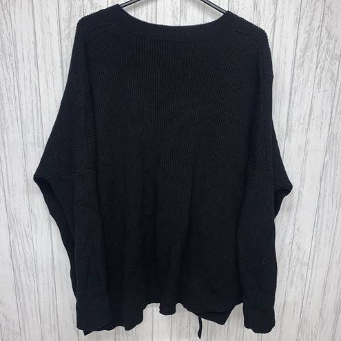 ALLSAINTS Womens Size XS/S All saints Able Lace Up Wool Blend Sweater Black EUC