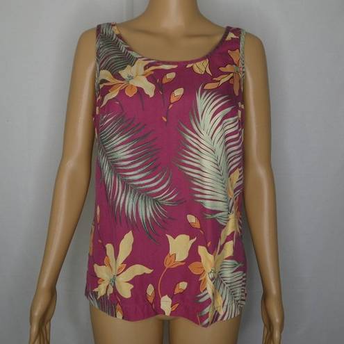 Tommy Bahama  Palm Leaves Tropical Floral Silk Tank