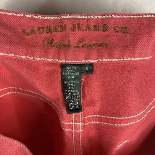 Krass&co Lauren Jeans  Ralph Lauren Coral Jeans white stitching Womens Size 8 - spot