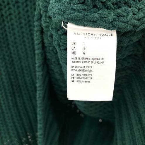 American Eagle  Women’s Forest Green Slouchy Oversized Chenille Sweater