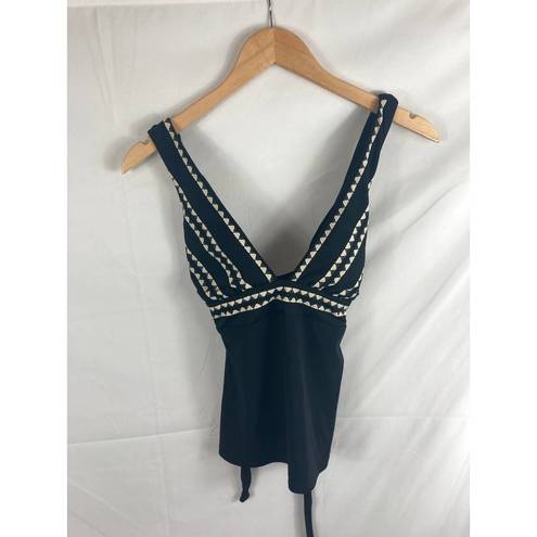 Robin Piccone NWOT  Naomi Tankini Top In Black/ White S