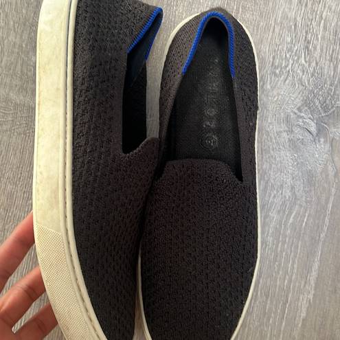 Rothy's  Mesh Honeycomb Knit Black Slip On Sneakers