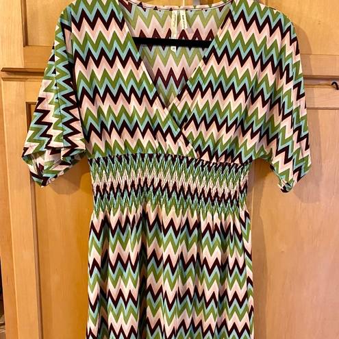 Cristinalove Chevron Print Multi Color Dress Size M