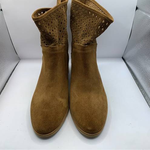 Michael Kors  Brown Suede leather Perforated mid Ankle Boots 11M