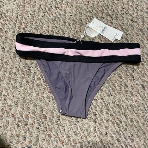 PilyQ NWT  Women's Amethyst Color Block Banded Full Swim Bottom- Size Small