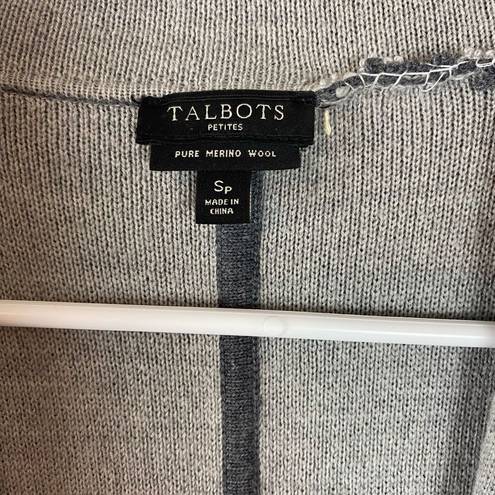 Talbots  Merino Wool Color block Long Open Front Cardigan Size S/P