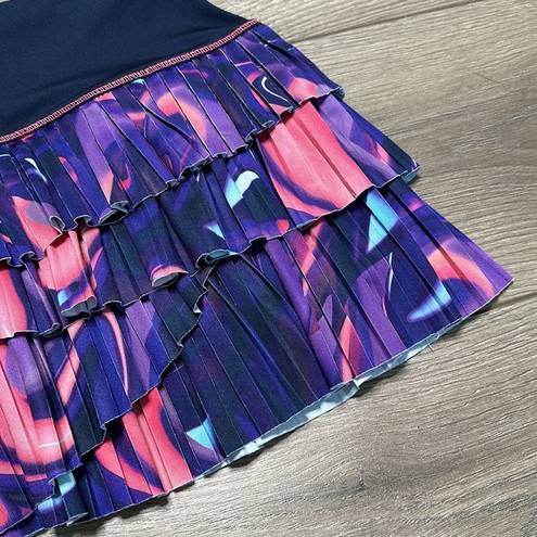 Lucky in Love  Pleated Tiered Purple Pink Tennis Skirt Size Small