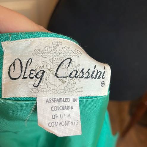 VINTAGE Shamrock Emerald Green Oleg Cassini Blazer Size 10