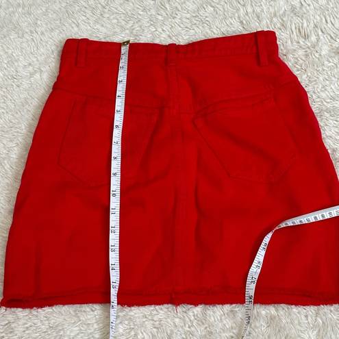 Brandy Melville  John Galt Small Red Denim Jean Mini Skirt Coquette Americana